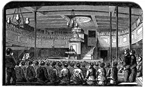 Chapel on board the prison hulk 'Warrior' at Woolwich. This hulk held 600 Chapel on board the prison hulk 'Warrior' at Woolwich. This hulk held 600