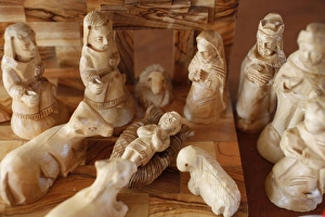 Christmas crib made from olive wood in Bethlehem Christmas crib made from olive wood in Bethlehem