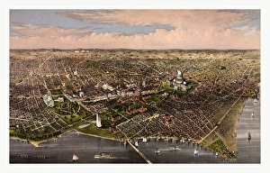 The City Of Washington Birds Eye View From The Potomac The City Of Washington Birds Eye View From The Potomac