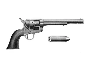 Colt Frontier revolver. Also known as the Colt Peacemaker. After Mexican War of 1846-1848 Colt Frontier revolver. Also known as the Colt Peacemaker. After Mexican War of 1846-1848