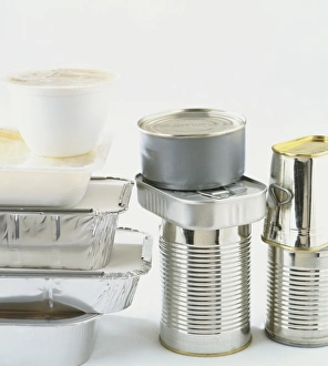 Covenience foods in plastic and foil takeaway containers, and canned foods Covenience foods in plastic and foil takeaway containers, and canned foods