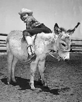 Cowboy Hats Gallery: Cowgirl Backwards On A Donkey