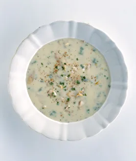 Cullen skink, bowl of traditional Scottish soup made from smoked haddock Cullen skink, bowl of traditional Scottish soup made from smoked haddock