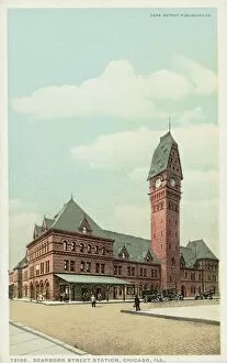 Dearborn Street Station, Chicago, Ill. Postcard. ca. 1905-1939, Dearborn Street Station, Chicago, Ill. Postcard
