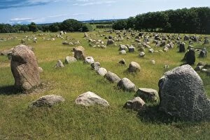 Denmark, Jutland, Norresundby, Triangular Viking burial dating back to Iron Age