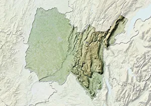 Departement of Ain, France, Relief Map Departement of Ain, France, Relief Map