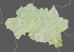 Departement of Allier, France, Relief Map Departement of Allier, France, Relief Map