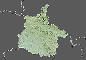 Departement of Ardennes, France, Relief Map Departement of Ardennes, France, Relief Map