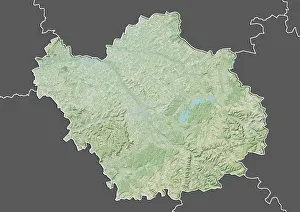 Departement of Aube, France, Relief Map Departement of Aube, France, Relief Map
