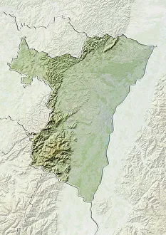 Departement of Bas-Rhin, France, Relief Map Departement of Bas-Rhin, France, Relief Map