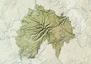 Departement of Cantal, France, Relief Map Departement of Cantal, France, Relief Map