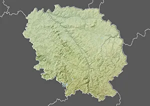 Departement of Creuse, France, Relief Map Departement of Creuse, France, Relief Map