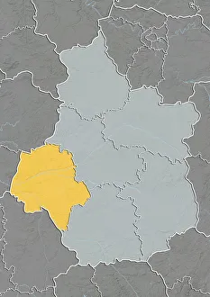 Departement of Indre-et-Loire, France, Relief Map
