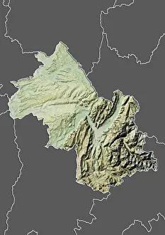 Departement of Isere, France, Relief Map Departement of Isere, France, Relief Map