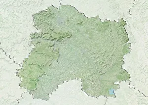 Departement of Marne, France, Relief Map Departement of Marne, France, Relief Map