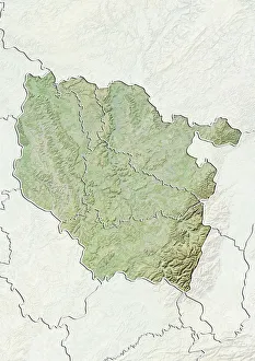 Departement of Meurthe-et-Moselle, France, Relief Map Departement of Meurthe-et-Moselle, France, Relief Map