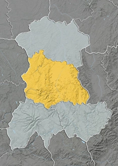 Departement of Puy-de-Dome, France, Relief Map Departement of Puy-de-Dome, France, Relief Map