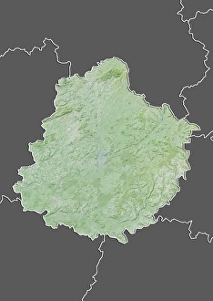 Departement of Sarthe, France, Relief Map Departement of Sarthe, France, Relief Map
