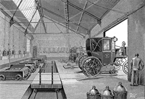 Depot at Rue Cardinet where electrically driven Paris cabs were fitted with freshly Depot at Rue Cardinet where electrically driven Paris cabs were fitted with freshly
