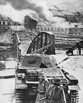 Destruction of bridge over River Meuse Destruction of bridge over River Meuse