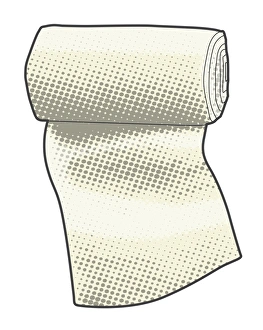 Digital illustration of gauze roll bandage Digital illustration of gauze roll bandage
