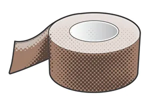 Digital illustration of zinc-oxide adhesive tape Digital illustration of zinc-oxide adhesive tape