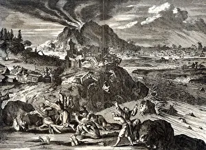 Earthquake of 1650 at Tokyo (Yedo), Japan. After engraving published Amsterdam 1669 Earthquake of 1650 at Tokyo (Yedo), Japan. After engraving published Amsterdam 1669