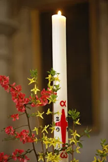 Easter Week Gallery: Easter candle in a Paris catholic church