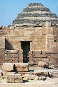 Egypt, Cairo, Saqqara Necropolis funerary monument to king Zoser, Step Pyramid, entrance Egypt, Cairo, Saqqara Necropolis funerary monument to king Zoser, Step Pyramid, entrance