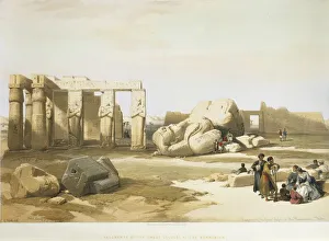 Egypt, Thebes, Ruins of the Great Colossus of Memnon, by David Roberts, 1848, engraving Egypt, Thebes, Ruins of the Great Colossus of Memnon, by David Roberts, 1848, engraving