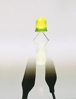 Electromagnetic spectrum, green led, light-emitting diode, showing a green glow Electromagnetic spectrum, green led, light-emitting diode, showing a green glow