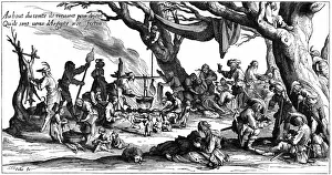 Encampment of central European gipsies also known as Egyptians. After engraving of Encampment of central European gipsies also known as Egyptians. After engraving of