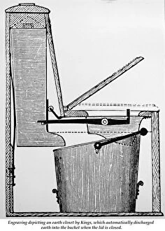 Engraving depicting an earth closet by Kings