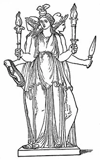 Engraving of goddess Hecate