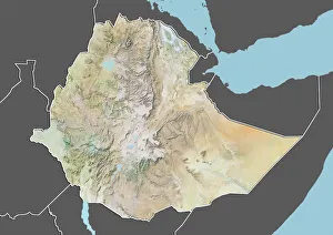 Ethiopia, Relief Map With Border and Mask Ethiopia, Relief Map With Border and Mask