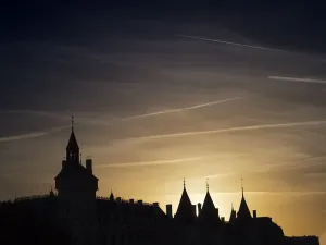 Luminescent Sunset Paris Rooftops Print
