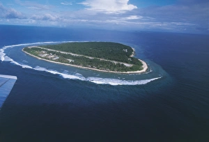 Federated States of Micronesia, Yap Islands, Ulithi Atoll, Aerial view of Falalop islet Federated States of Micronesia, Yap Islands, Ulithi Atoll, Aerial view of Falalop islet