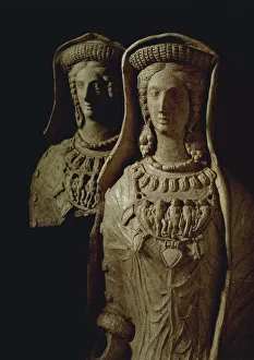 Female statue on black background Female statue on black background
