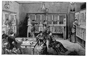 Female telephonists in Central Telephone Exchange Female telephonists in Central Telephone Exchange
