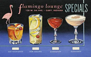 Flamingo Lounge Specials Menu and Drinks Card. 1952, Flamingo Lounge Specials Menu Flamingo Lounge Specials Menu and Drinks Card. 1952, Flamingo Lounge Specials Menu