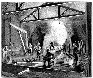 The foundry or cast house, Butterley Ironworks, Derbyshire. Tapping the furnace The foundry or cast house, Butterley Ironworks, Derbyshire. Tapping the furnace