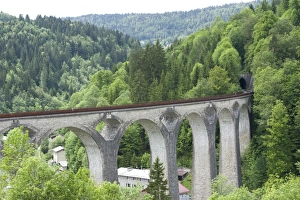 France, Franche-Comte, Ligne des Hirondelles, railway viaduct in the French Jura France, Franche-Comte, Ligne des Hirondelles, railway viaduct in the French Jura