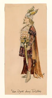 France, Paris, Costume sketch for Kurwenal in Tristan and Isolde by Richard Wagner for France, Paris, Costume sketch for Kurwenal in Tristan and Isolde by Richard Wagner for