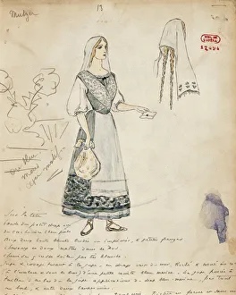 France, Paris, Sketch of costume for Michaela for Carmen by Georges Bizet France, Paris, Sketch of costume for Michaela for Carmen by Georges Bizet
