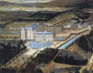 France, Perspective view of Royal castle and gardens of Saint Cloud near Paris in 1700 by France, Perspective view of Royal castle and gardens of Saint Cloud near Paris in 1700 by