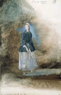France, sketch of costume for act five of Manon, performance at Opera de Paris
