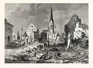 Franco-Prussian War: The devastation in the main street of Kehl, an open city by Franco-Prussian War: The devastation in the main street of Kehl, an open city by