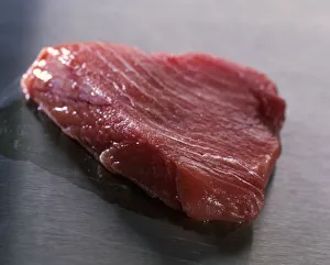 Fresh bluefin tuna steak, close-up Fresh bluefin tuna steak, close-up