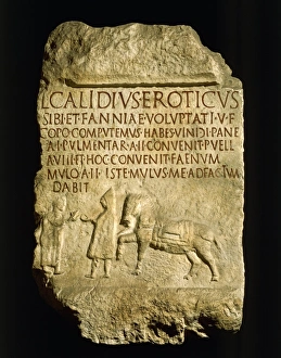Funerary relief depicting innkeeper and customer, from Isernia, Italy Funerary relief depicting innkeeper and customer, from Isernia, Italy