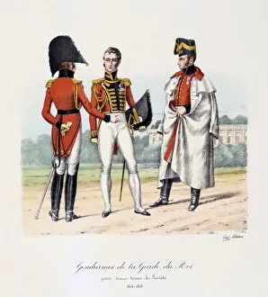 Gendarmes of the Royal Guard, 1814-1815. From Histoire de la maison militaire du Gendarmes of the Royal Guard, 1814-1815. From Histoire de la maison militaire du